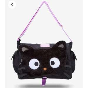Sanrio Chococat Black Fuzzy Messenger Bag NWT